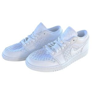 NWOT Nike Air Jordan 1 Low Breathe, Triple White, Women’s 7.5